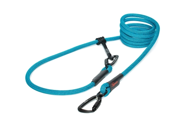 EASYLONG Hundeleine TWIST - L - 3,5m - blau mit schwarzen Punkten
